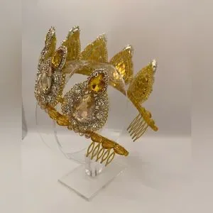 dk_collection_nyc | Accessories | Handmade Crown In Gold  display picture 3